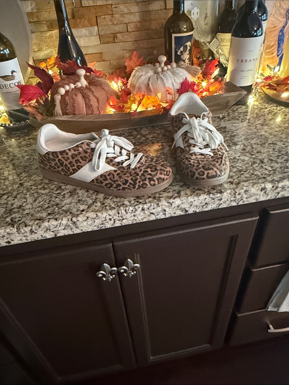 Leopard Print Women's Casual Sneakers - Brown